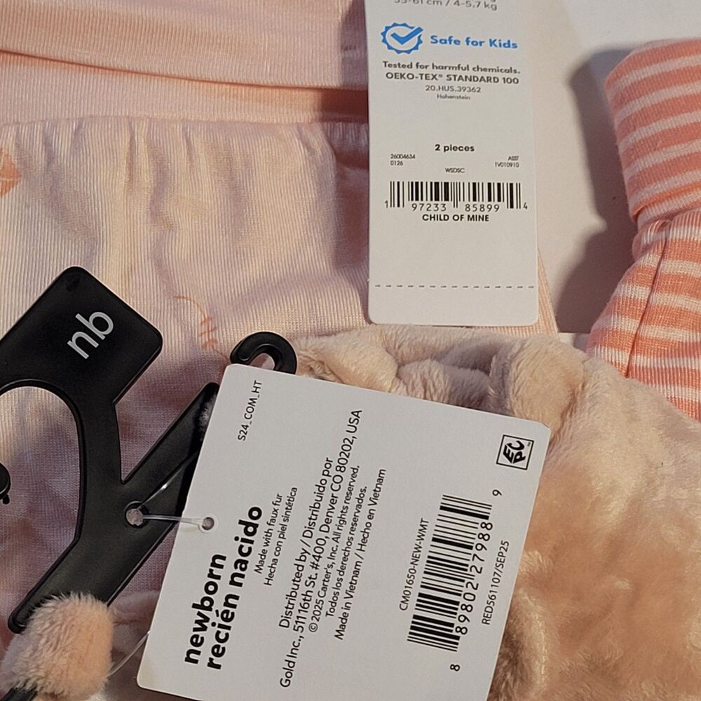 Carter's Baby Girls Pink Pants Booties 3 Piece Set NWT #-021